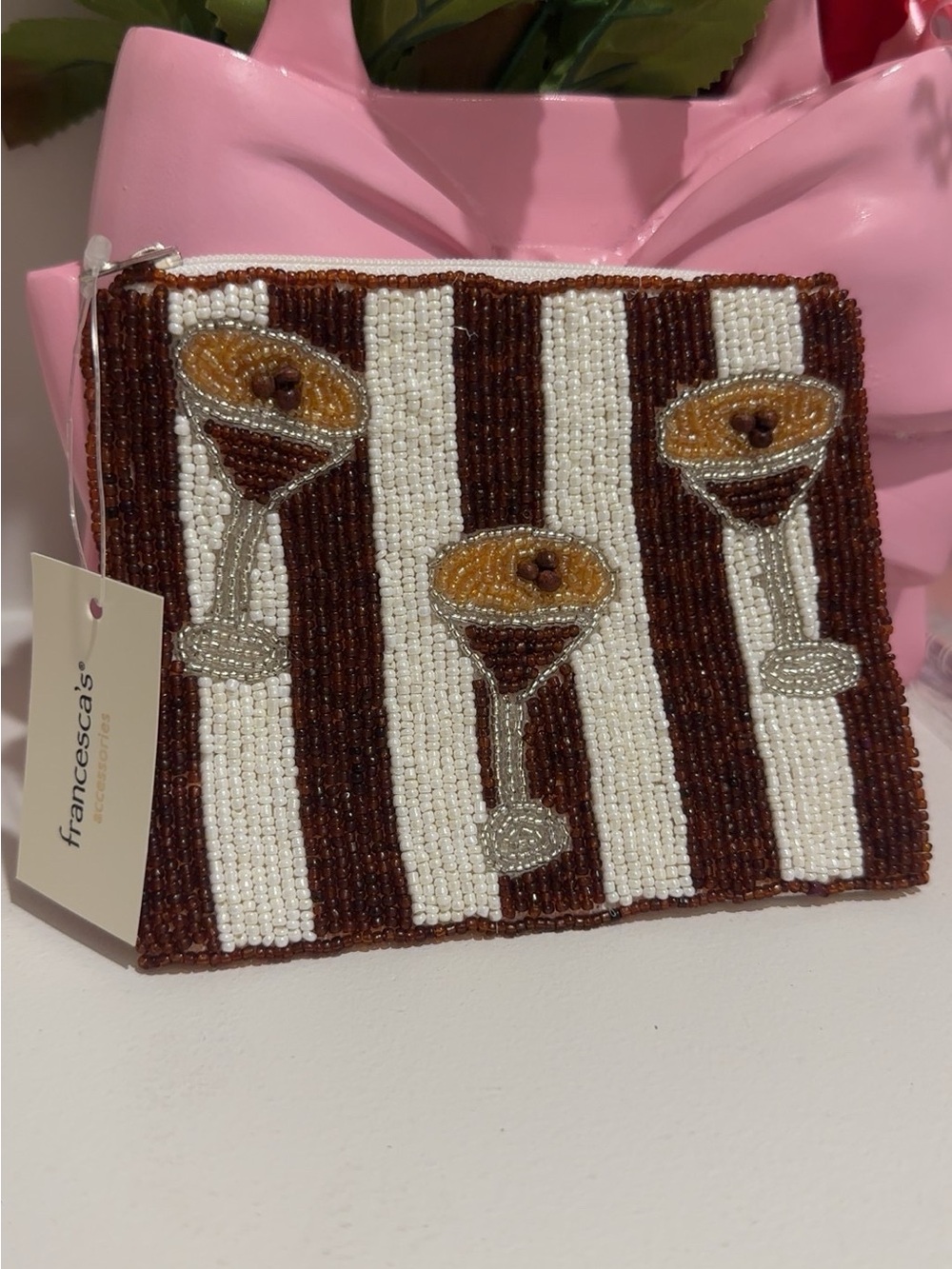 Espresso Martini beaded pouch NWT